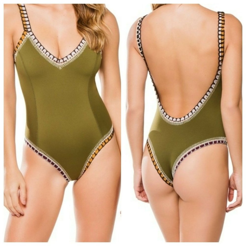 Kiini One Piece Maillot Swimsuit Sz L Wren Scoop B